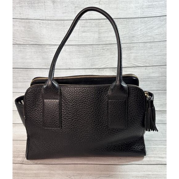 Kate Spade Southport Avenue Lydia Black Leather Large Satchel Shoulder Bag Purse - Picture 3 of 14